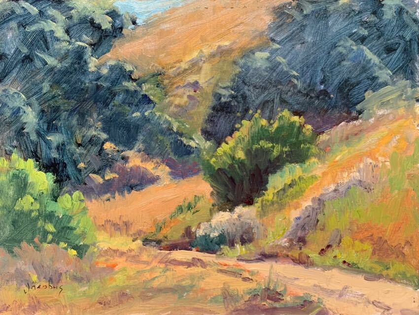 Green and Gold Jacobus Baas 9x12 oil
