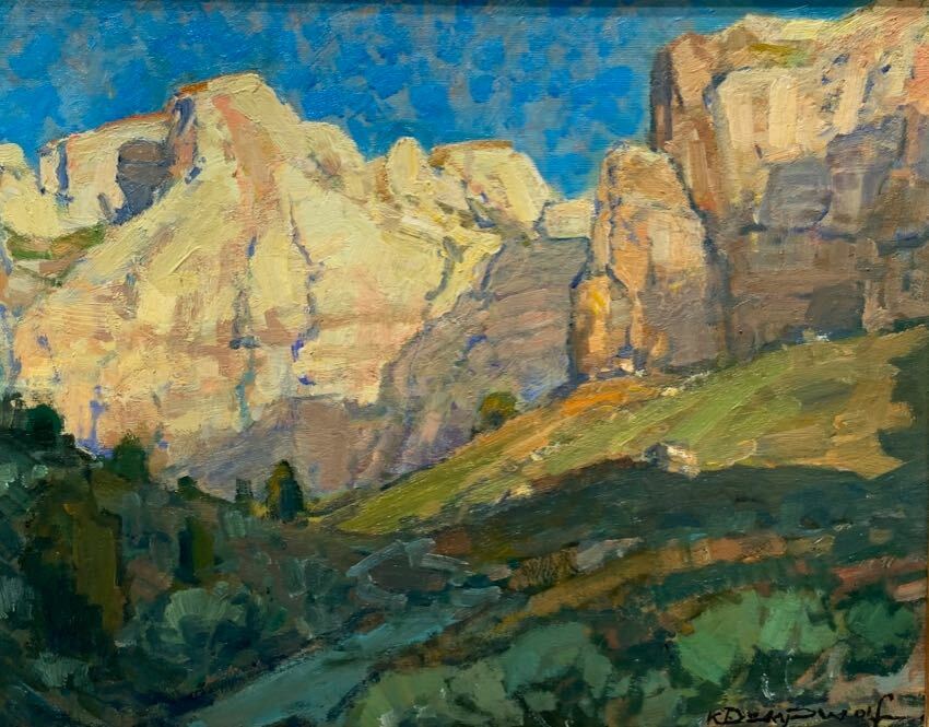 Zion East Temple 16" x 20" Karl Dempwolf