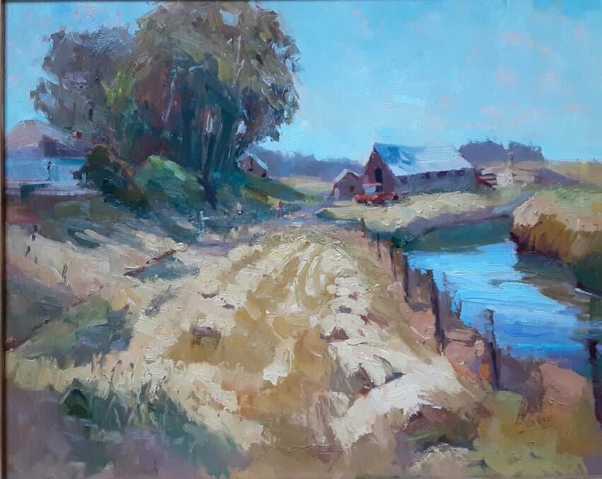 Farm on Estuary 16x20 Jeanette LeGrue