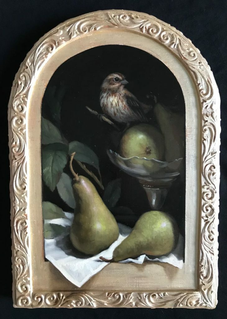Sparrows and Pears 14.5 x10.5 M.K. West