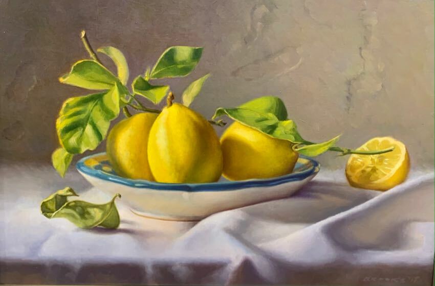 Lemons and Leaves 14x21 by Larry Brooks