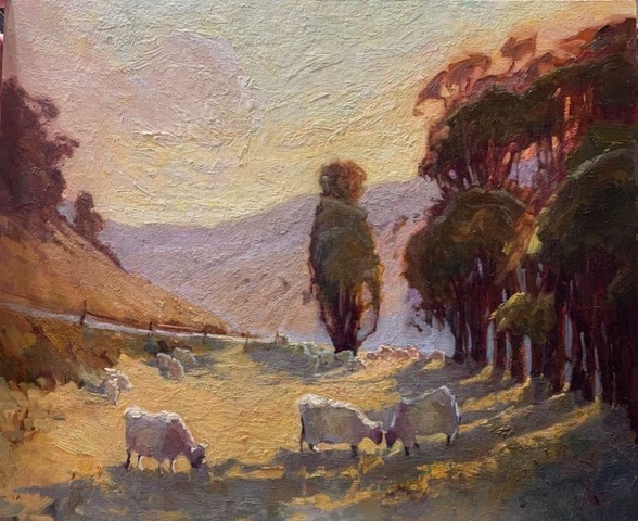Hill Top Sheep 16x20 Jeanette Le Grue
