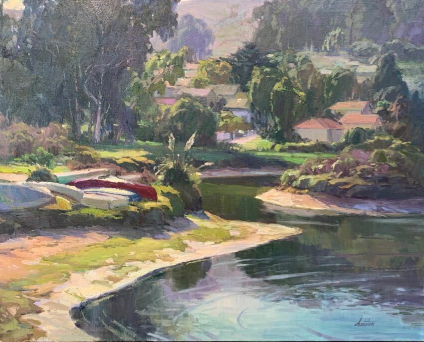 The Red Canoe 24x30 Anita Hampton