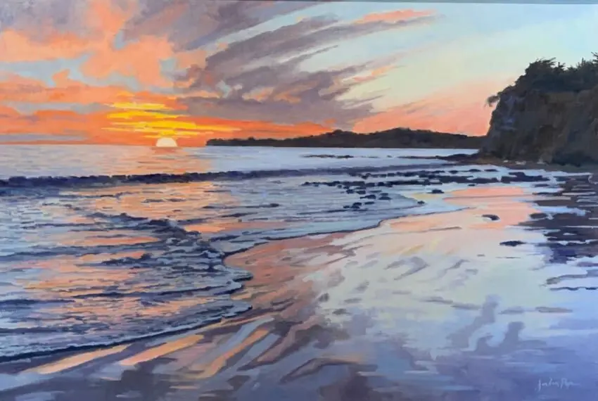 Sunset Walk Butterfly Beach 24x36 Jordan Pope