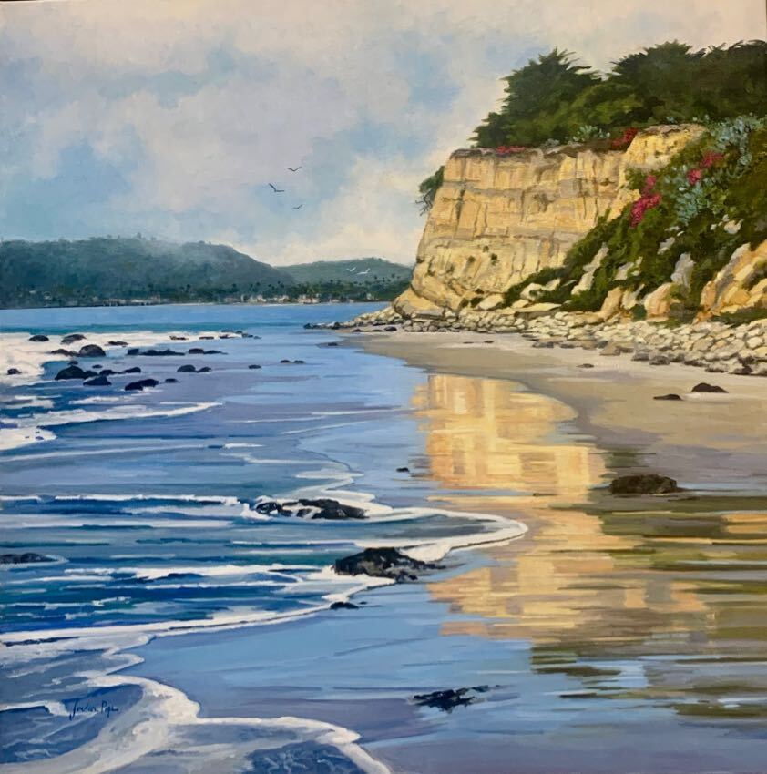 Early Spring Butterfly Beach 40x40 by Jordan Pope