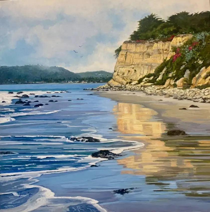 Early Spring Butterfly Beach 40x40 by Jordan Pope