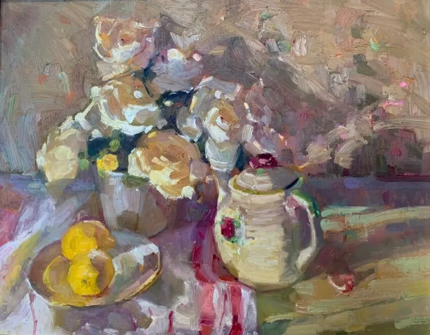 Yellow Roses 16 x 20 by Jeanette Le Grue